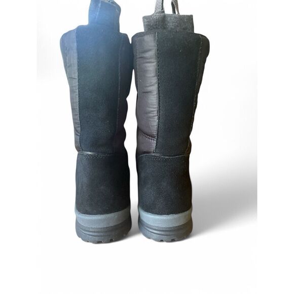 Lands’ End Women 9 Black Suede Winter Boots Quilted Pullon Lined Excellent Cond. - Picture 4 of 8